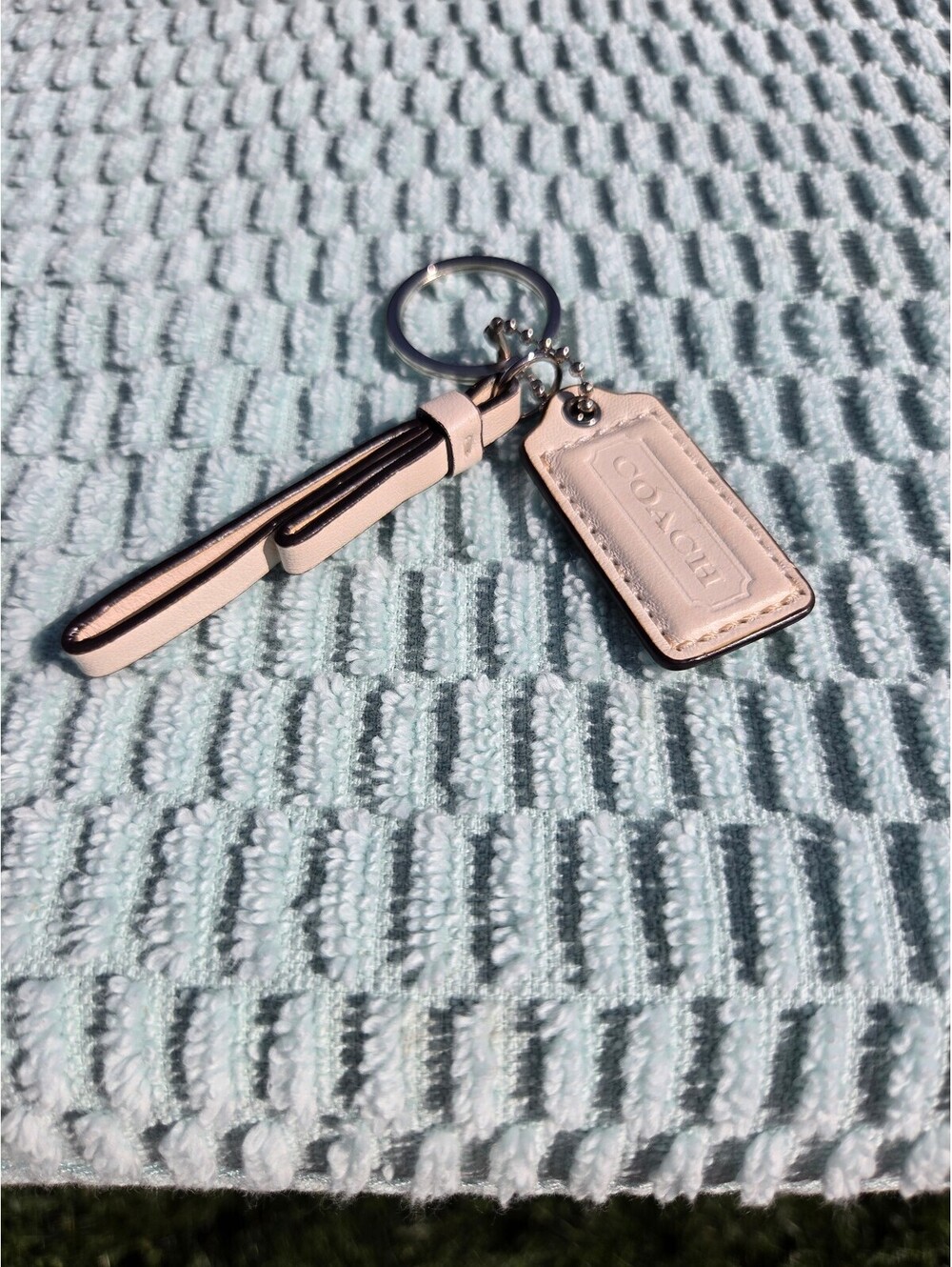 Coach Leather Keychain with Tag